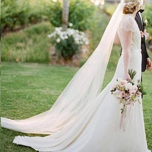 Ivory cathedral length veil